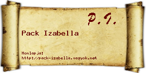Pack Izabella névjegykártya